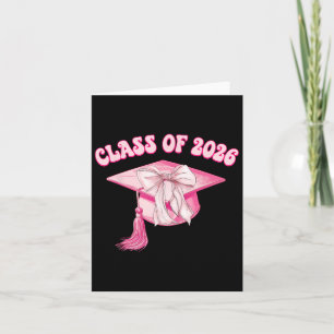Cl von 2026 Pink Coquette Bow Cap Senior 2026 Grad Karte