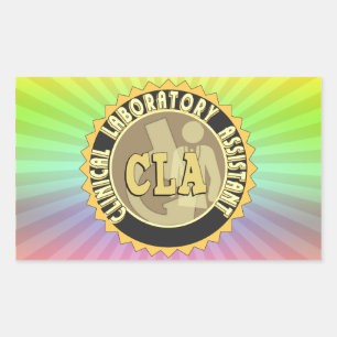 CLA-ABZEICHEN - KLINISCHER LABOR-ASSISTENT RECHTECKIGER AUFKLEBER