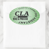 CLA SLOGAN - SCHÖN UND PRÄZISE! LABOR OVALER AUFKLEBER (Tasche)