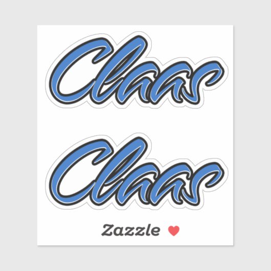 Claas Name blue Aufkleber Sticker Stickerset (Blatt)