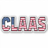 Claas Name Vorname USA Sticker Stickerset (Vorderseite)