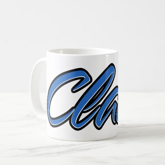 Claas Vorname Name blue Tasse Kaffeetasse (Vorderseite Links)