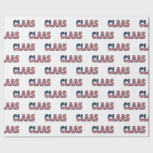 Claas Vorname Name USA US Geschenkpapier Papier (Flach)