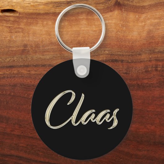 Claas weißer Button-Schlüsselger Schlüsselanhänger (Vorderseite)