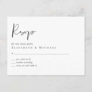 Claassic White Script UAWG MENU Budget Postkarte