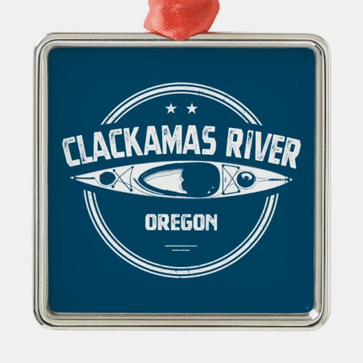 Clackamas Fluss Oregon Kayaking Ornament Aus Metall (Vorne)
