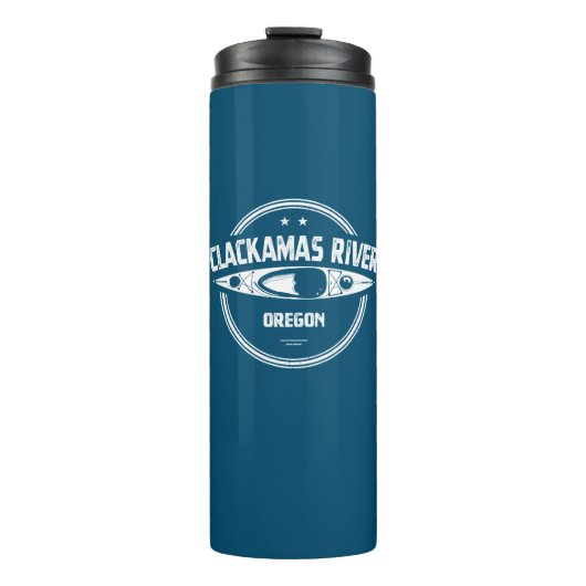 Clackamas Fluss Oregon Kayaking Thermosbecher (Vorderseite)