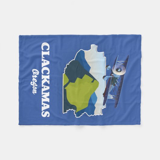 Clackamas Oregon USA Karte Canvas Print Danke Ca Fleecedecke (Vorderseite (Horizontal))