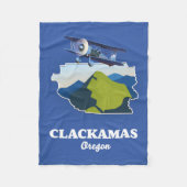 Clackamas Oregon USA Karte Canvas Print Danke Ca Fleecedecke (Vorderseite)