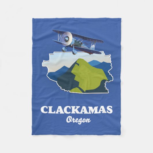 Clackamas Oregon USA Karte Canvas Print Danke Ca Fleecedecke (Vorderseite)