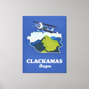 Clackamas Oregon USA-Karte Leinwanddruck