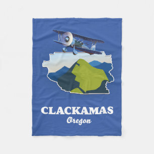 Clackamas Oregon USA Karte Leinwanddruck Danke Ca Fleecedecke