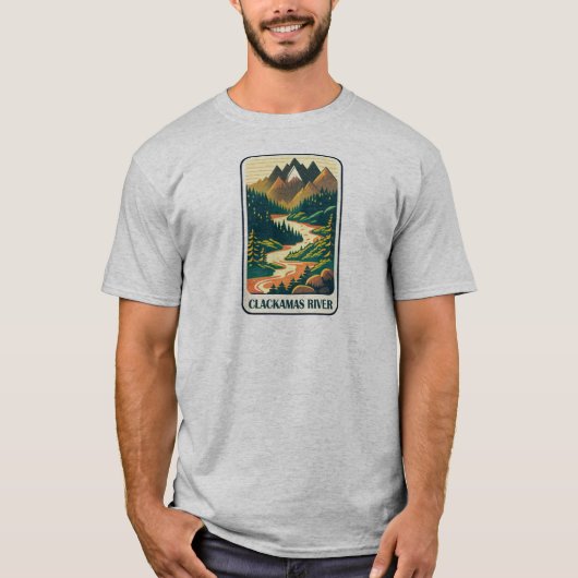 Clackamas River Oregon Colors T-Shirt (Vorderseite)