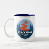 Clackamas Wild und Landschaftlicher Fluss Oregon Zweifarbige Tasse (Links)