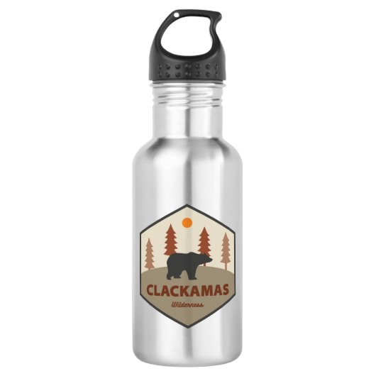 Clackamas Wilderness Oregon Bär Edelstahlflasche (Vorderseite)