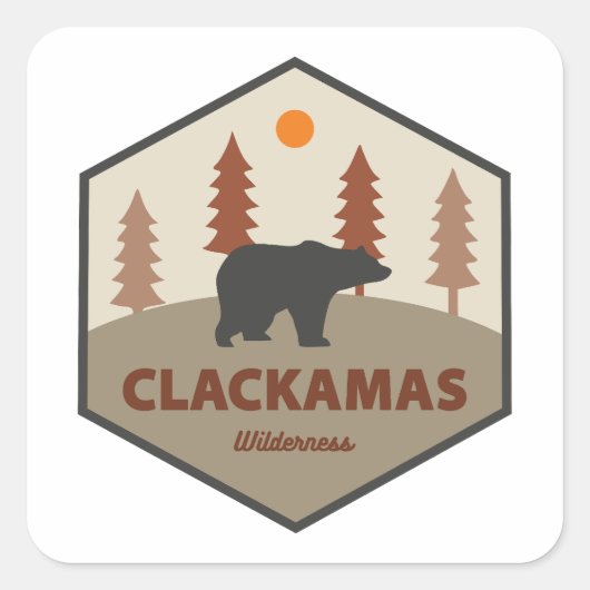 Clackamas-Wilderness Oregon Bär Quadratischer Aufkleber (Vorderseite)