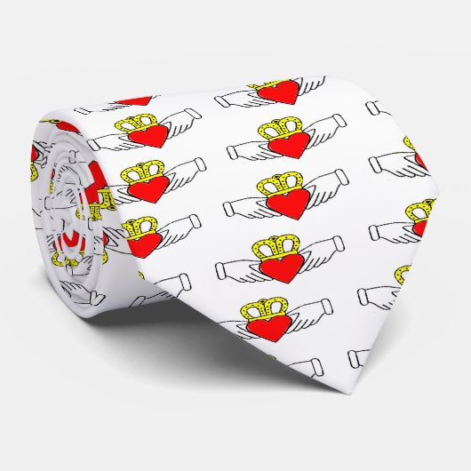 claddagh, claddagh, claddagh, krawatte (Gerollt)