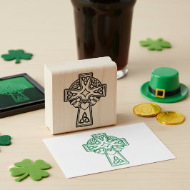 Claddagh Cross Wood Art Briefmarke Gummistempel