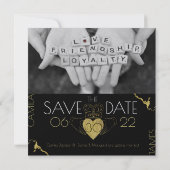 Claddagh-Gold zum Merken des Datums Save The Date (Rückseite)