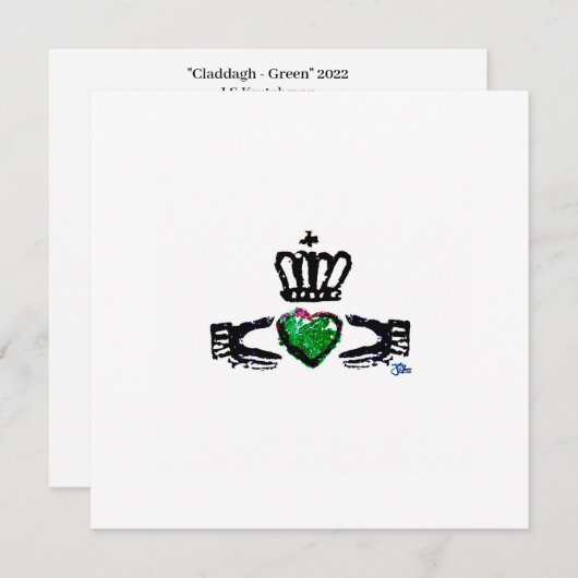 "Claddagh - Green" 2022 Dankeschön-Karte Dankeskarte (Vorne/Hinten)