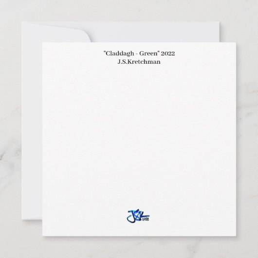 "Claddagh - Green" 2022 Dankeschön-Karte Dankeskarte (Rückseite)