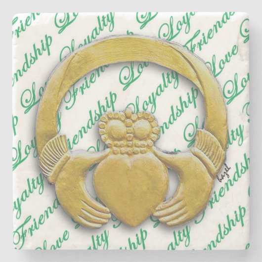 Claddagh, Iren/Irland-Küstenmotorschiffe Steinuntersetzer (Vorderseite)