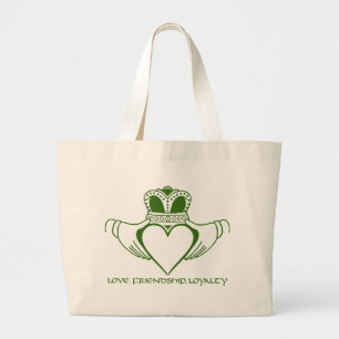 Claddagh Iren-St Patrick TagTaschentasche Jumbo Stoffbeutel