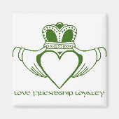 Claddagh-Irisch-Quadratzmagnet Magnet (Vorne)