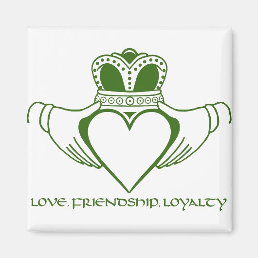 Claddagh-Irisch-Quadratzmagnet Magnet (Vorne)