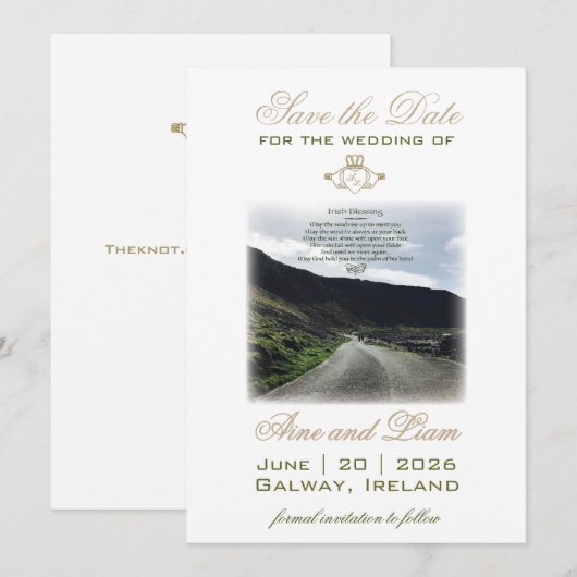 Claddagh Irish Save the Date Wedding (Vorne/Hinten)