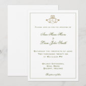 Claddagh Irish Wedding Einladung (Vorne/Hinten)