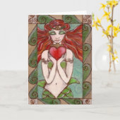 claddagh Meerjungfraugrüße Karte (Gelbe Blume)