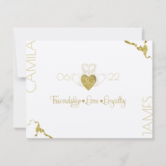 Claddagh Monogram Dankeschkarten Save The Date (Rückseite)