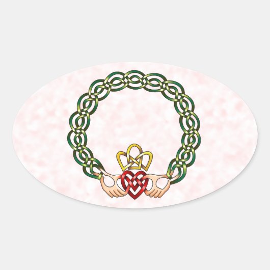 Claddagh Ovaler Aufkleber (Vorderseite)