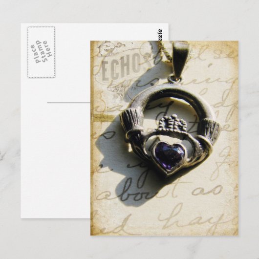 Claddagh Postkarte (Vorne/Hinten)
