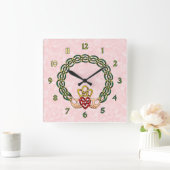 Claddagh Quadratische Wanduhr (Zuhause)