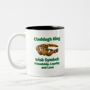 Claddagh Ring Irish Symbol: Freundschaft, Loyalitä Zweifarbige Tasse