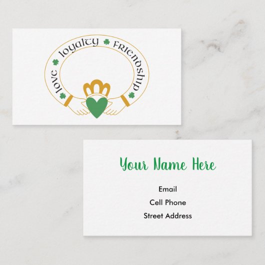 Claddagh-Ring Visitenkarte (Vorne/Hinten)