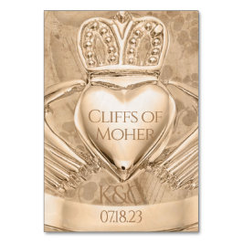 Claddagh Ring Wedding Initials Place Name Tischnummer