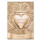 Claddagh Ring Wedding Initials Place Name Tischnummer (Rückseite)