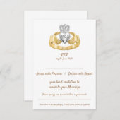 Claddagh Ring Wedding RSVP mit Initialen & Datum (Vorne/Hinten)