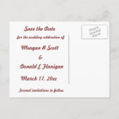 Claddagh Save the Date Ankündigungspostkarte (Rückseite)