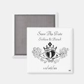 Claddagh (Schwarz) (Save the Date) Magnet (Vorderseite/Rückseite)