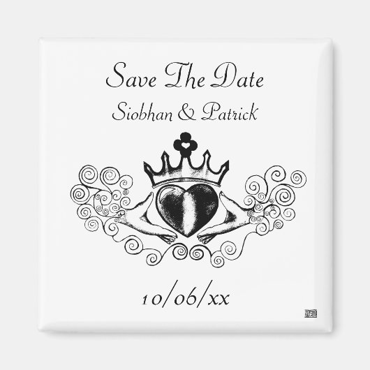 Claddagh (Schwarz) (Save the Date) Magnet (Vorne)