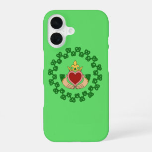 Claddagh und grüne Knotenarbeit iPhone 16 Hülle