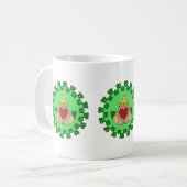 Claddagh und grüne Knotenmuster Kaffeetasse (Vorderseite Links)