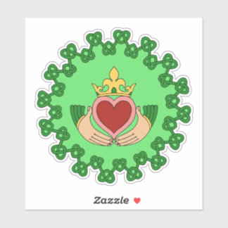 Claddagh und grüne Knüpfarbeit Aufkleber
