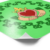 Claddagh und grüne Knüpfarbeit Fotodruck (Ecke)