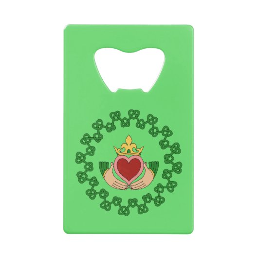 Claddagh und grüne Knüpfarbeit Geldbeutel Flaschenöffner (Vorderseite)