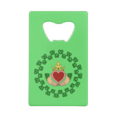 Claddagh und grüne Knüpfarbeit Geldbeutel Flaschenöffner (Rückseite)